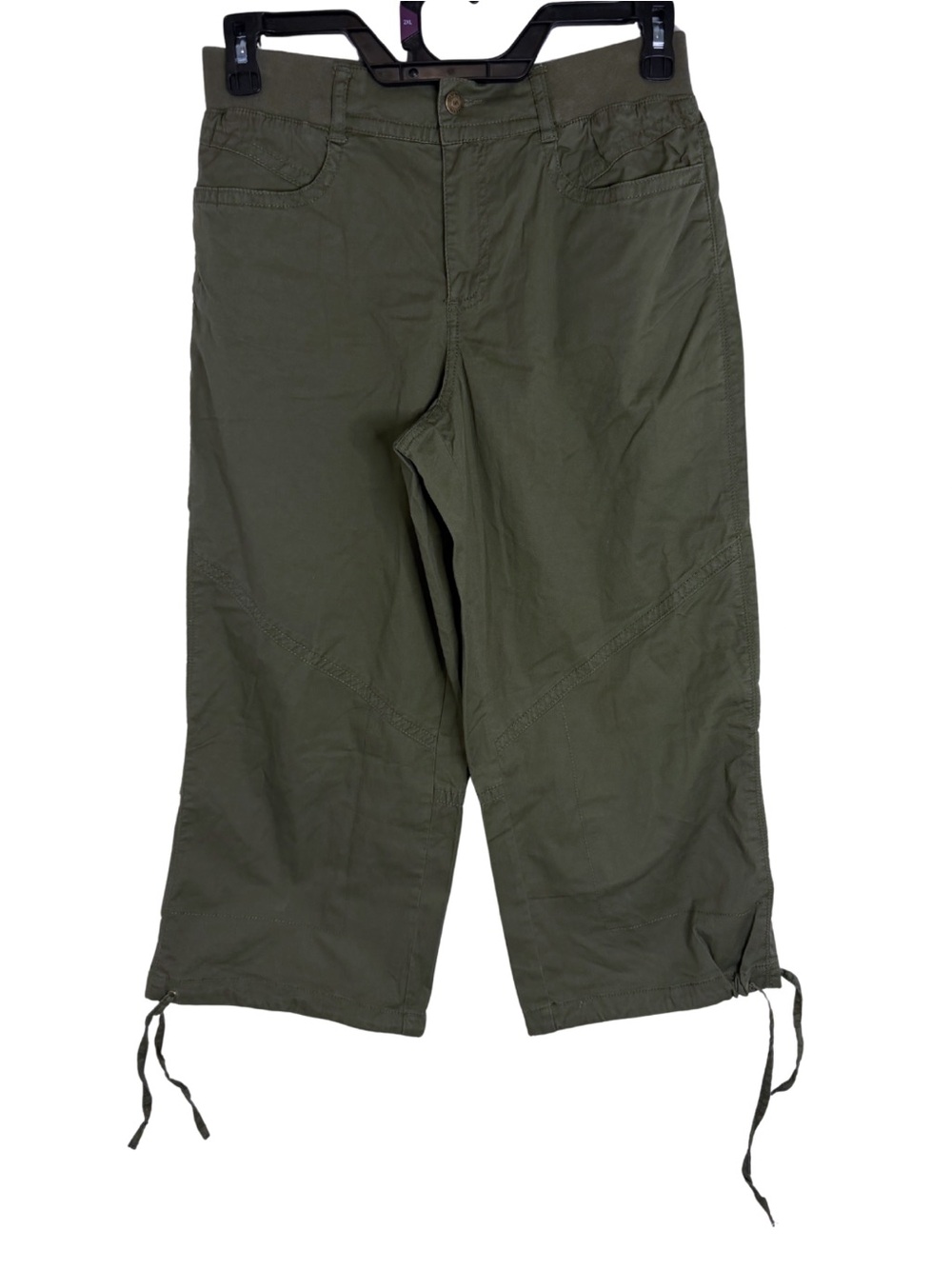 3/$20 Motto Women's Olive Green Drawstring Capri Pants Size 10